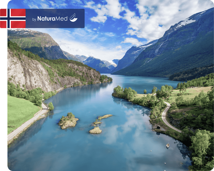 Nórska krajina s fjordom